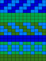 kleines Norwegermuster in kühlen Tönen