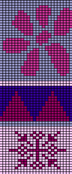 Bordüre, blau-flieder