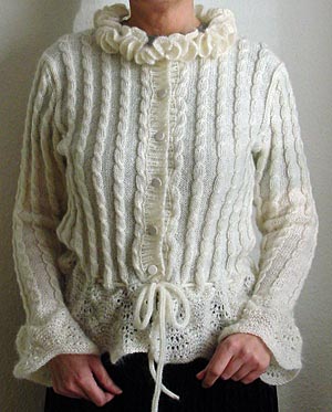 Mohairjacke im Zopfmuster