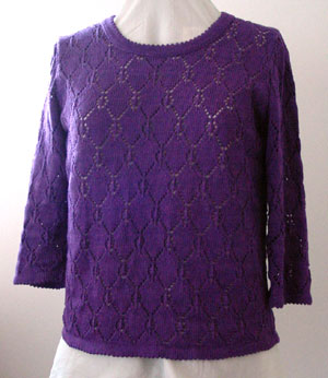 Pulli im Lochmuster mit Dreiviertel-Ärmeln