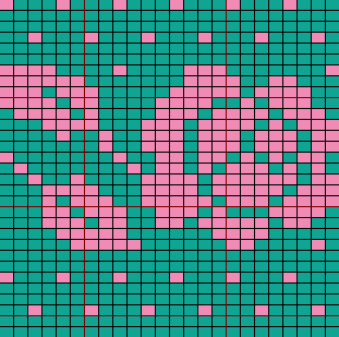 Blumenmuster türkis-pink