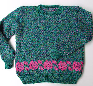 Mdchenpullover in Trkis-Pink